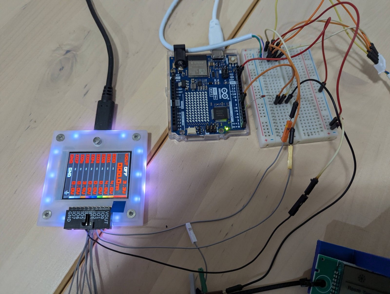 Arduino R4 joining the rig, Bus Pirate still on duty
